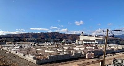 上田市第二学校給食センター改築事業令和4年11月1階床コンクリート工事