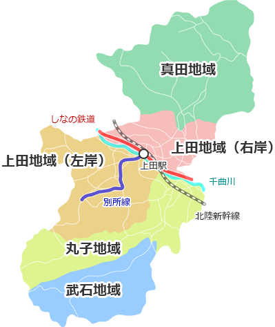 上田市のマップ