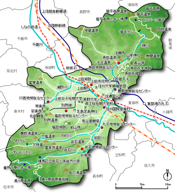 画像：上田市地図