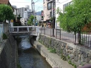 写真：蛭沢川（なつめ河岸付近）