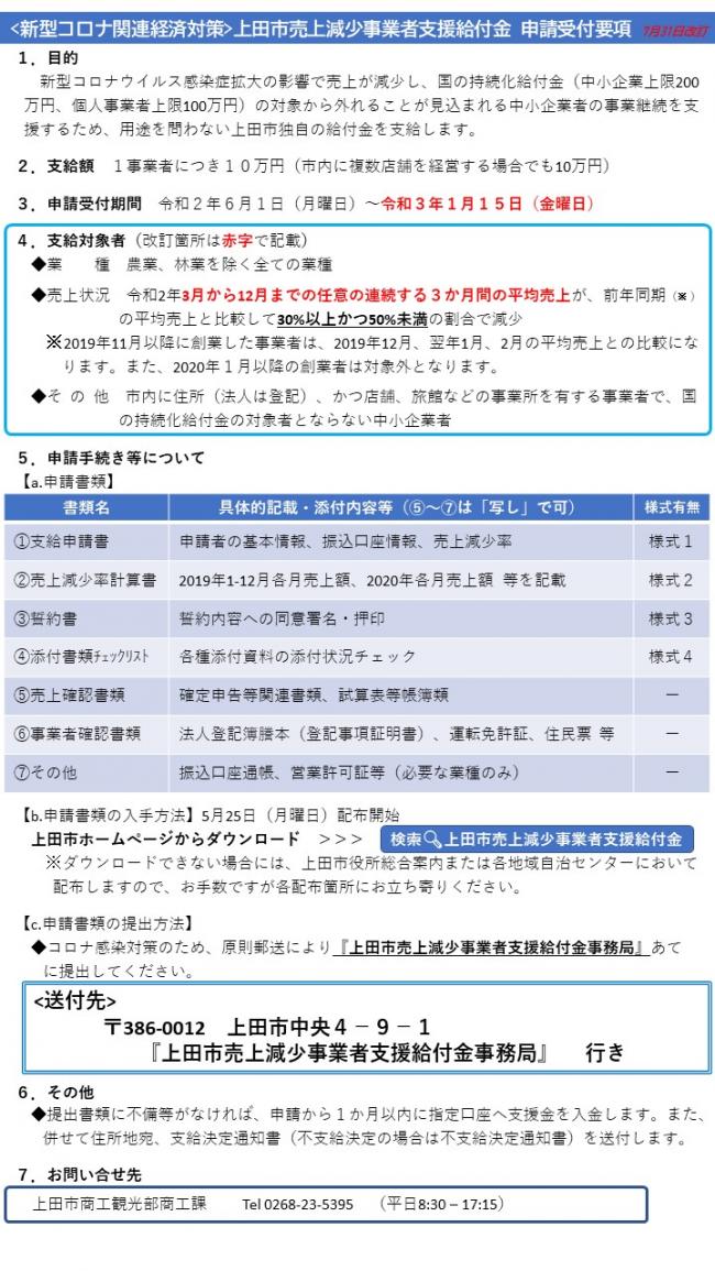 ７月３１日改訂募集要領