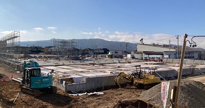 上田市第二学校給食センター改築事業令和４年12月1階床コンクリート工事