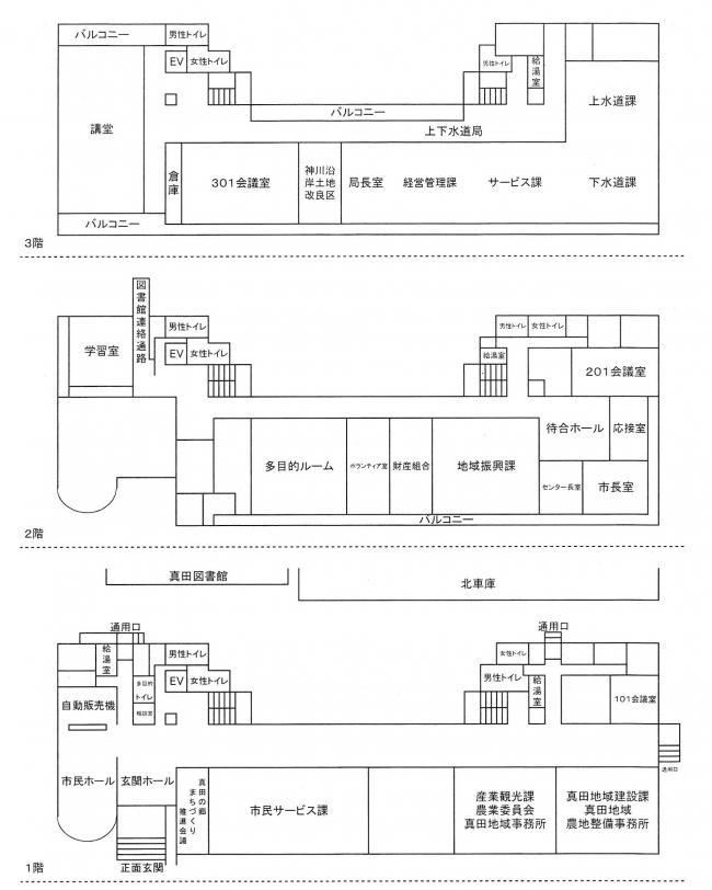 真田地域自治センターフロア図の画像