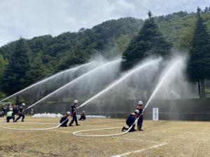 一斉放水の写真