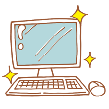 キラキラしたパソコンのイラスト画像
