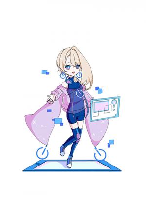 マスコットキャラクター茶髪の女の子のイラスト