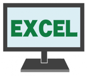 パソコンのイラストにEXCELの文字が記載されたもの
