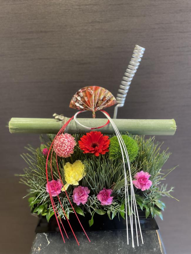 川西公民館フラワーアレンジメント講座作品