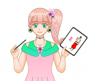 あいらちゃんがタブレットを持っている画像