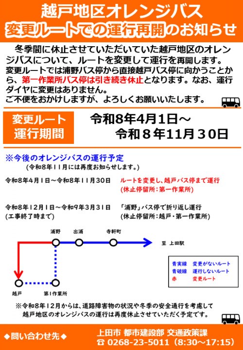 オレンジバス迂回ルート