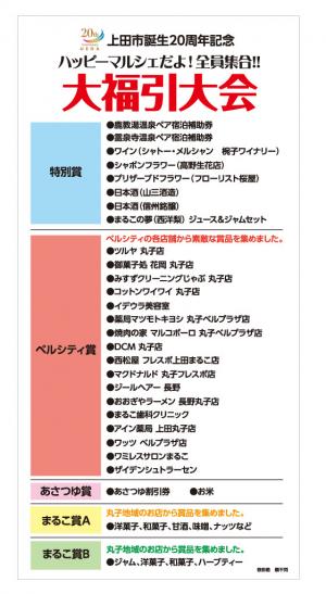 大福引大会景品内容