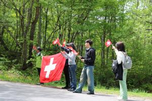 スカイライントレイル　ブラウン公使ご家族の応援