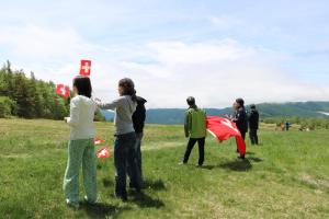 スカイライントレイル　ブラウン公使ご家族の応援