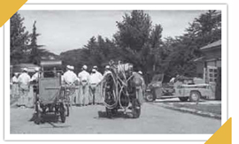 カネボウ丸子工場で使われていた当時のオート三輪消防車