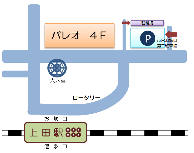 自転車等で来館される場合の画像