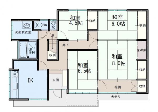 管理番号:3235(物件番号:UL-0214)の1階間取り