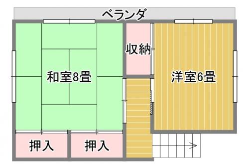 管理番号：5222（物件番号：UL-0287）の2階間取り