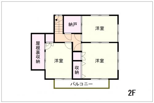 管理番号：2286（物件番号：UL-0290）2階間取り
