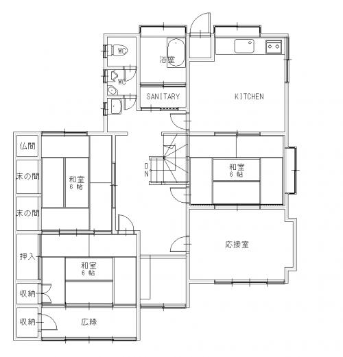 管理番号：2275（物件番号：UL-0268）の1階間取り