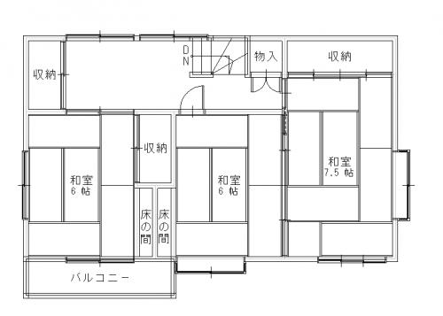 管理番号：2275（物件番号：UL-0268）の2階間取り
