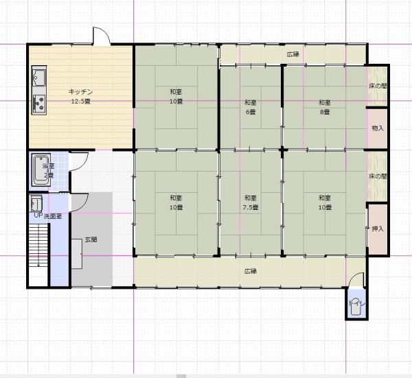 管理番号：3233（物件番号：UL-0212）の1階間取り
