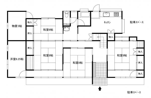 管理番号:1257(物件番号:UR-0184)の1階間取り