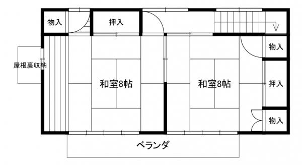 管理番号:1257(物件番号:UR-0184)の2階間取り