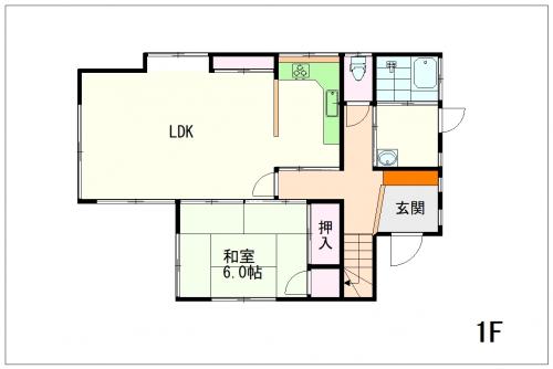 管理番号：1276（物件番号：UR-0213）1階間取り