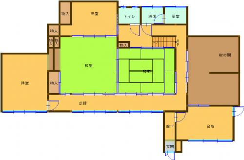 管理番号：3267（物件番号：UL-0294）の1階間取り