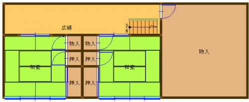 管理番号：3267（物件番号：UL-0294）の2階間取り