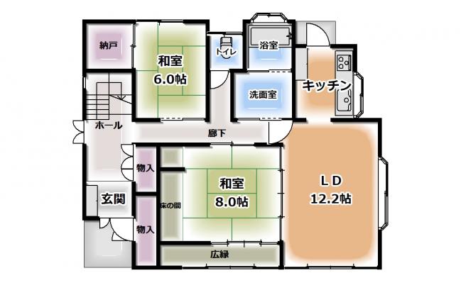 管理番号：1217（物件番号：UR-0124）の1階間取り