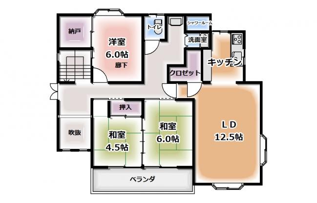 管理番号：1217（物件番号：UR-0124）の2階間取り